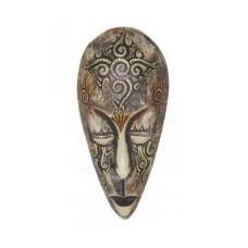 Wooden Antique Grey Dots Paint Aboriginal Mask 50 cm