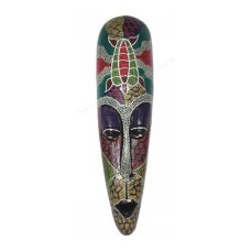 Wooden Green Purple Turtle Dots Paint Aboriginal Mask 100 cm