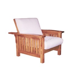 Teak Modena Single Bench Chair With Cushion