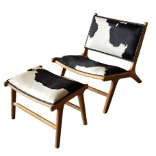 Cowhide Relax Chair With Ottoman