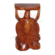 Wooden Carved Single Sea Turtle Table 60 cm