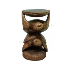 Wooden Carved Table Double Sea Turtle 65 cm