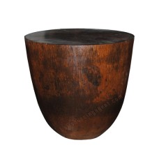 Palm Round Accent End Table Brown