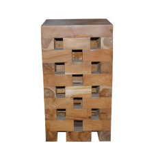 Mosaic Teak Accent End Table