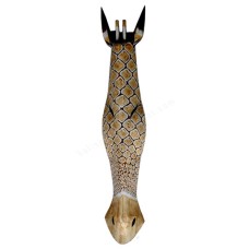 Wooden Brown White Giraffe Mask 100 cm