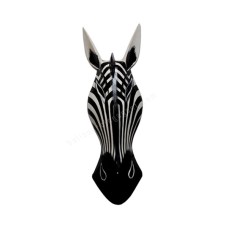 Wooden Black White Zebra Mask 50 cm