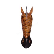 Wooden Black Brown Zebra Mask 50 cm