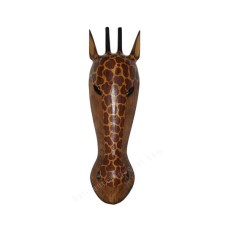 Wooden Brown Giraffe Mask 50 cm