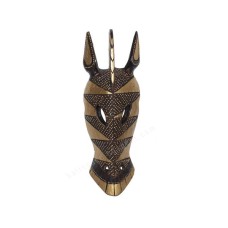 Wooden Black Gold Zebra Mask 25 cm