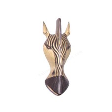 Wooden Black Brown Zebra Mask 25 cm