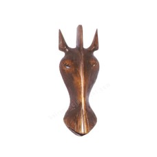 Wooden Antique Brown Zebra Mask 25 cm