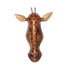 Wooden Brown Giraffe Mask 55 cm