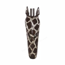 Wooden Dark Brown White Giraffe Mask 45 cm