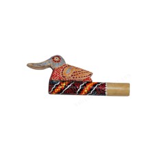 Bamboo Painted Bird Whistling Duck Shape 13 cm