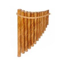 Brown Bamboo Harmonica Burned Motif 30 cm