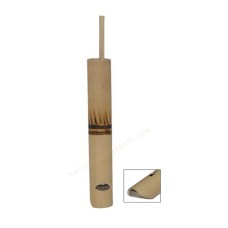 Natural Bamboo Flute Burned Double Ring Motif 13 cm