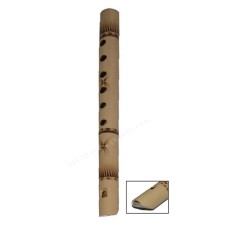 Natural Brown Burnt Motif Bamboo Flute 30 cm