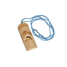 Natural Burned Bamboo Flute Small Blue String 5 cm