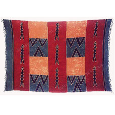 Batik Sarong Hand Painted Red Brown Grey Fishbone