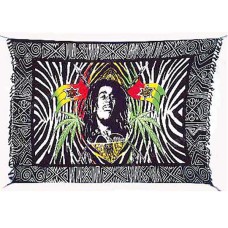 Batik Sarong Bob Marley Flags Marijuana Leaf