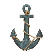 Wooden Anchor Nautical Décor Grey Wash 45 cm