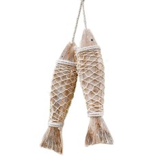 Wooden Bunches Sea Fish White Wash 30 cm