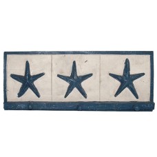 Wooden Hanger Starfish Blue White Wash 50 cm