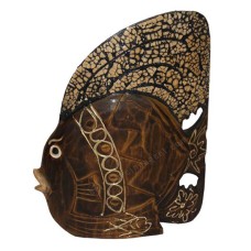 Wooden Angel Fish Brown Eggshell 30 cm