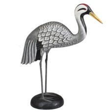 Wooden Grey White Bird On Base 60 cm