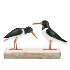 Wooden Double Oystercatcher Bird On Base 33 cm 