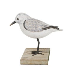 Wooden Sanderling Bird On Base 20 cm 