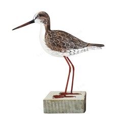 Wooden Redshank Bird On Base 30 cm