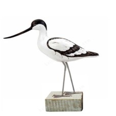 Wooden Avocet Preening Bird On Base 31 cm