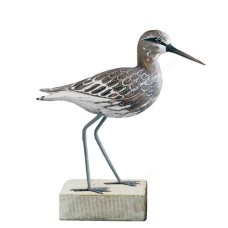 Wooden Sandpiper Bird On Base 25 cm 