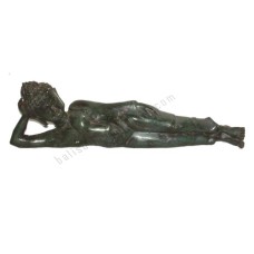 Bronze Antique Green Reclining Buddha Statue 65 cm