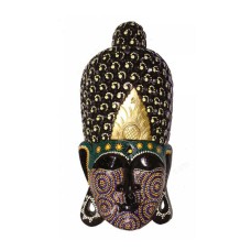 Wooden Black Gold Green Buddha Mask 50 cm