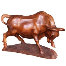 Wooden Carved Buffalo Sculpture