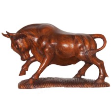 Hand Carved Buffalo Wooden Statue