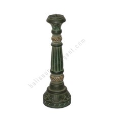 Wooden Carved Candle Holder Antique Green 30 cm