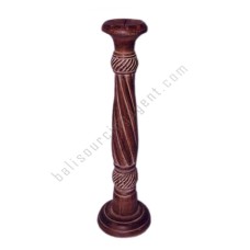 Wooden Candle Holder Spiral Antique Brown 60 cm