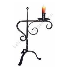 Iron Candle Stick Single Holder Antique Black 42 cm