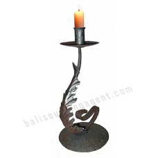 Iron Candle Holder Autumn Leaves Black 32 cm