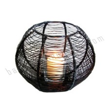 Iron Wire Ball Candle Holder Black Silver 18 cm