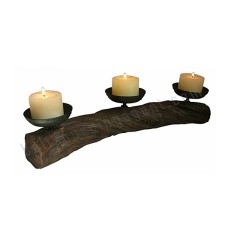 Wooden Candle Stick Three Holders 60 cm