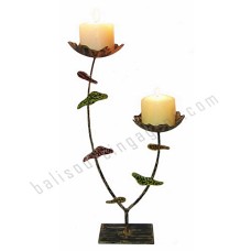 Iron Candle Stick Water Lilies Two Holders 47 cm