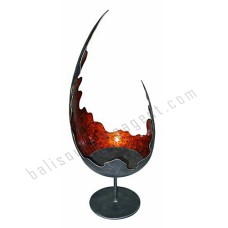 Iron Cracked Red Candle Holder Infinity Heart 38 cm