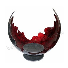 Iron Candle Holder Infinity Heart Cracked Red 23 cm