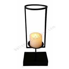 Iron Black Candle Holder Tubular Shape 35 cm