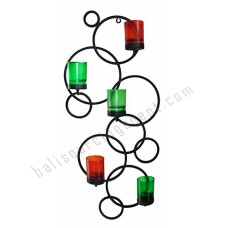 Iron Candle Stick Five Holders Bubbles Screen 63 cm