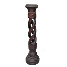 Wooden Pillar Candle Holder Antique Brown 80 cm